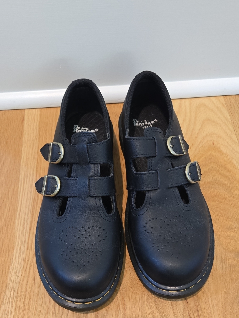 Dr. Martens Black Double-Buckle Mary Jane Flats